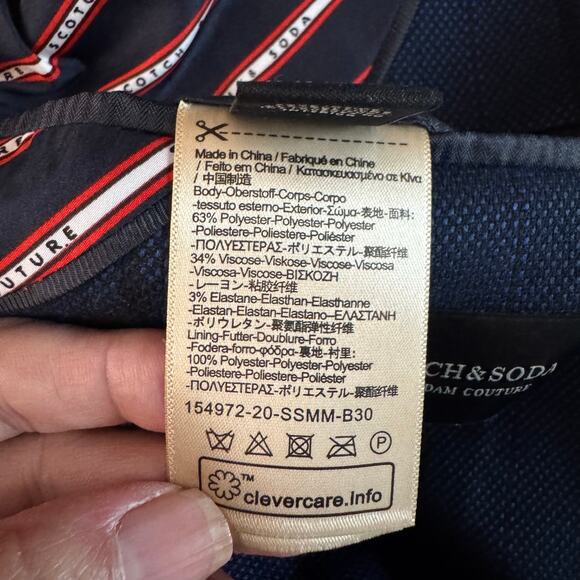 SCOTCH & SODA Blazer Medium Classic Structured Single Breasted Yarn Dyed Stretch - Picture 16 of 16